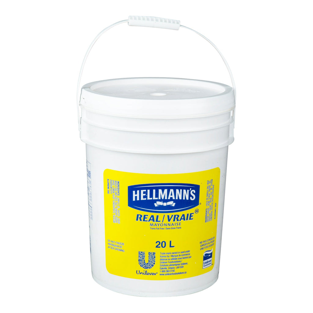 Mayonnaise Real Gluten-Free - 1 x 20 L - Hellmans - Restaurant and Foodservice Ingredients - Canadian Distribution - Ships Free Within Canada on Orders Above CAD $199