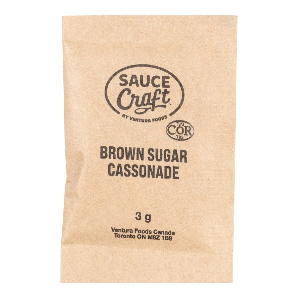Sugar Brown - 1000 x 3 g - Sauccft - Restaurant and Foodservice Ingredients - Canadian Distribution - Ships Free Within Canada on Orders Above CAD $199