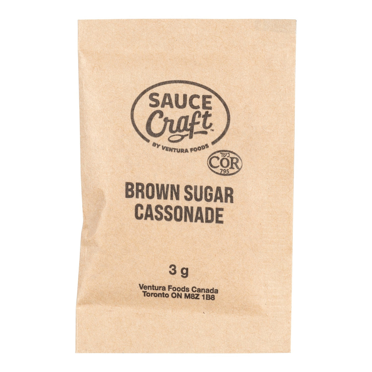 Sugar Brown - 1000 x 3 g - Sauccft - Restaurant and Foodservice Ingredients - Canadian Distribution - Ships Free Within Canada on Orders Above CAD $199