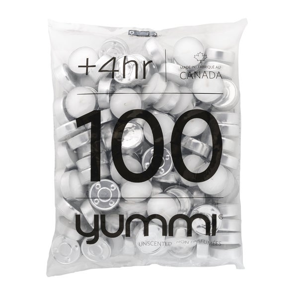 Unscented Tea Light - 100 Pack - Yummi - Restaurant Foodservice Equipment and Accessories - Canadian Distribution