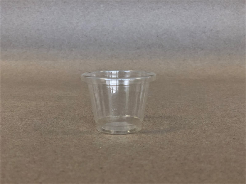 1oz. Sampling/Shooter Cup Clear PLA  3000cs BPI - Disposable Take Away Food Packaging - Canadian Distribution