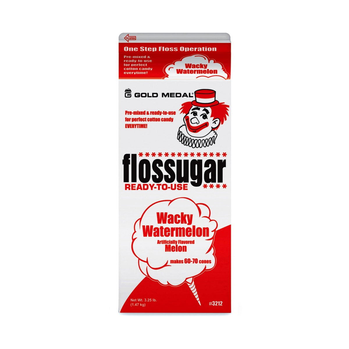 Wacky Watermelon (Watermelon) Cotton Candy Flossugar  | Cotton Candy Supplies Canada | 6 x 3.25lbs per case | Ships Free Within Canada on Orders Above CAD $199