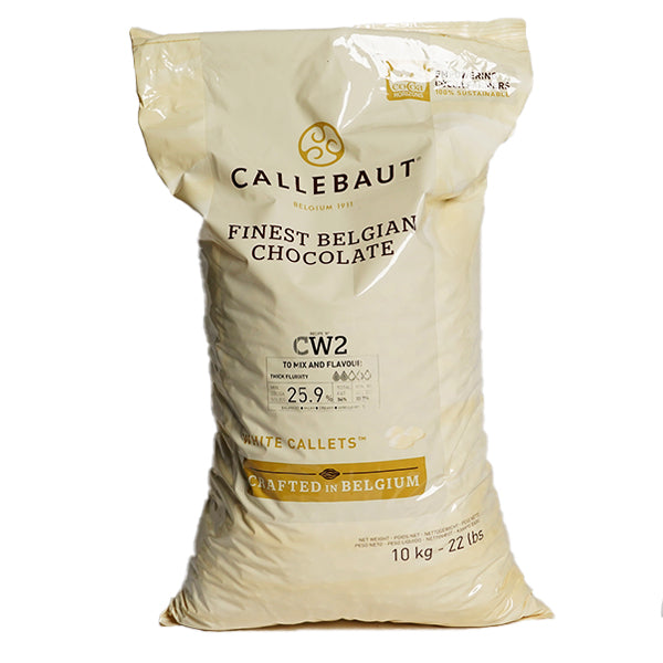 CALLEBAUT - WHITE CHOCOLATE CALLETS 10KG - Barry Callebaut Canadian Distribution - Ships Free Within Canada on Orders Above CAD $199