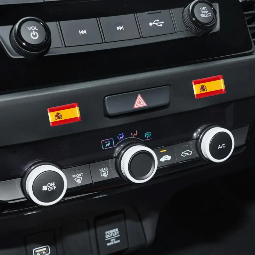 Epoxy Spain Flag Sticker Car Interior Decoration Decal | 10 / 20 / 50 Pack for SEAT / Cup Holder